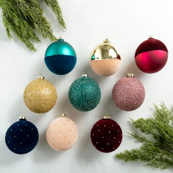 Bejeweled Velvet Christmas Ornaments, Set of 9 Kirklands Home