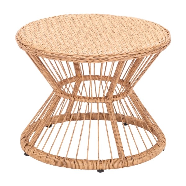 Natural Rattan Hourglass Outdoor Accent Table Kirklands Home