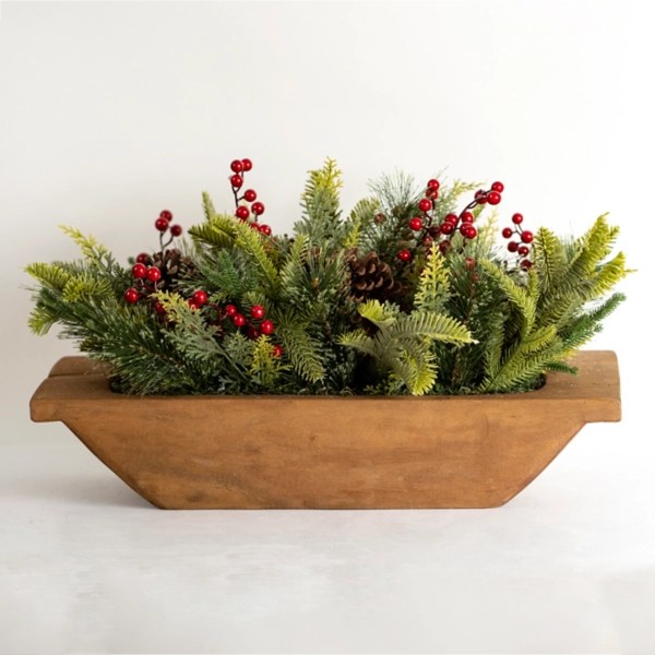 Pine Berry Christmas Dough Bowl Arrangement Kirklands Home