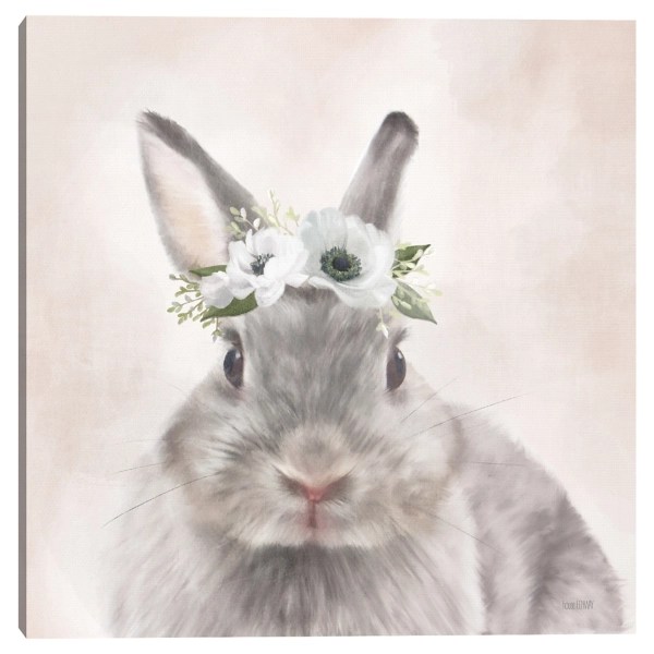 Bunny Flower Crown Easter Canvas Wall Art Kirklands Home