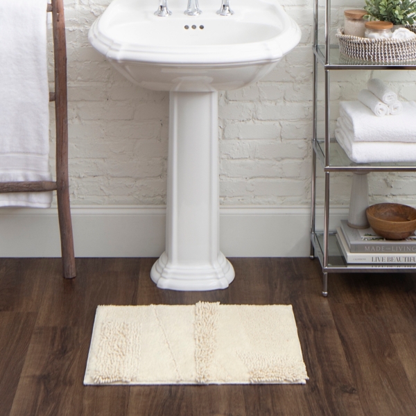 Eggshell Asymmetrical Cotton Bath Mat, 24 in. Kirklands Home