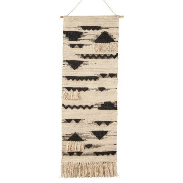 Black Textured Macrame Tasseled Wall Hanging Kirklands Home