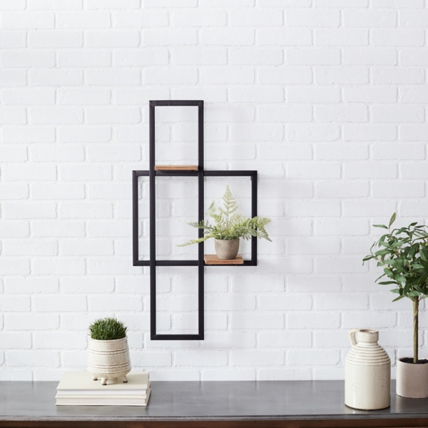 Black Asymmetrical Geometric Wall Shelves Kirklands Home