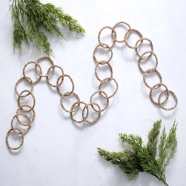 Gold Glitter Chain Link Christmas Garland Kirklands Home