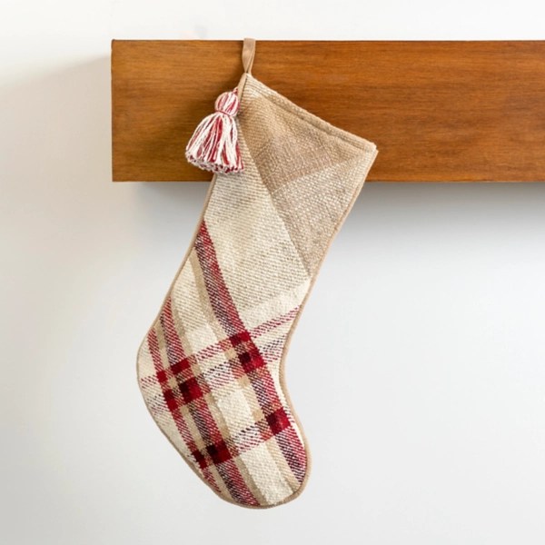 Red Rustic Plaid Christmas Stocking Kirklands Home
