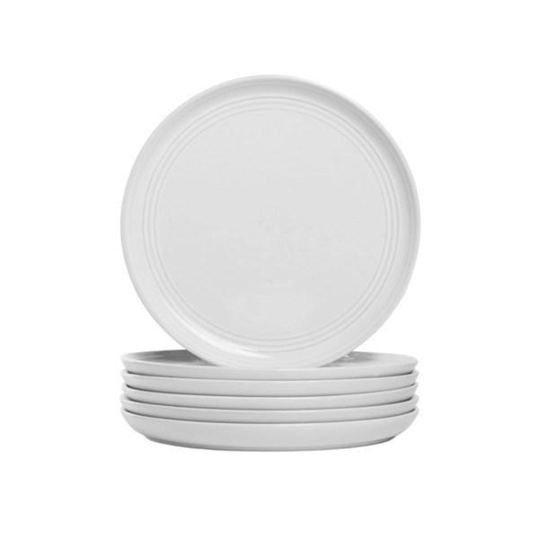 White Linear Salad Plates, Set of 6 Kirklands Home