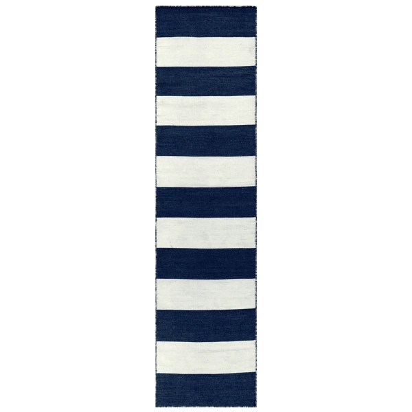 Navy Cabana Stripe Indoor/Outdoor Runner, 2x8 Kirklands Home