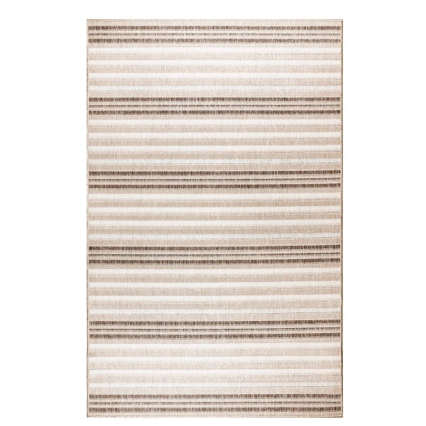 Natural Canva Striped Outdoor Area Rug, 4x7 Kirklands Home