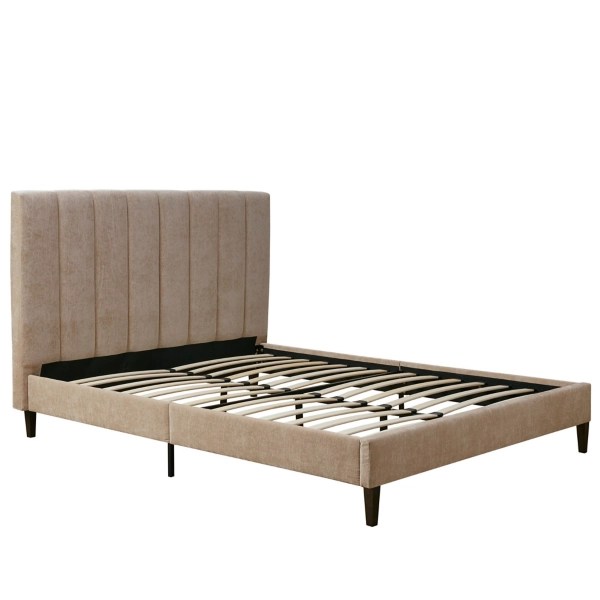 Viv Tan Channel Tufted Queen Bed Frame Kirklands Home