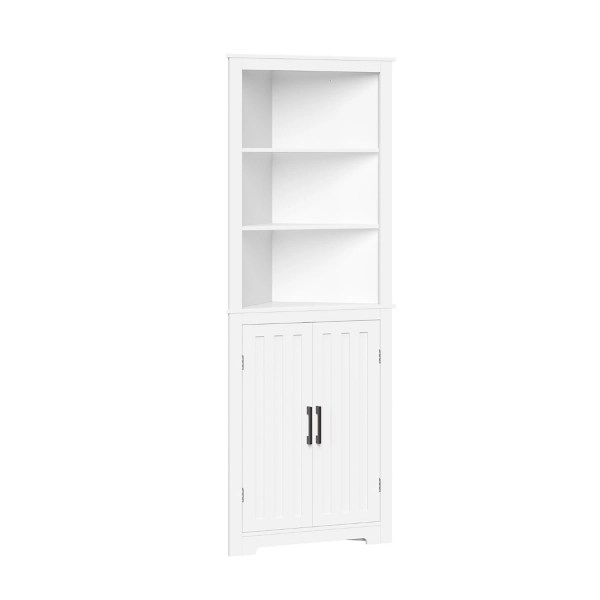 White Wood 2Door Corner Storage Kirklands Home