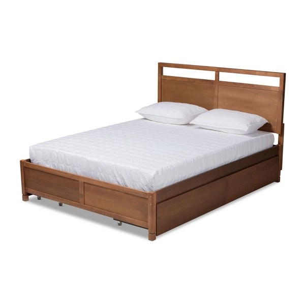 Walnut Wood Headboard 4Drawer King Platform Bed Kirklands Home