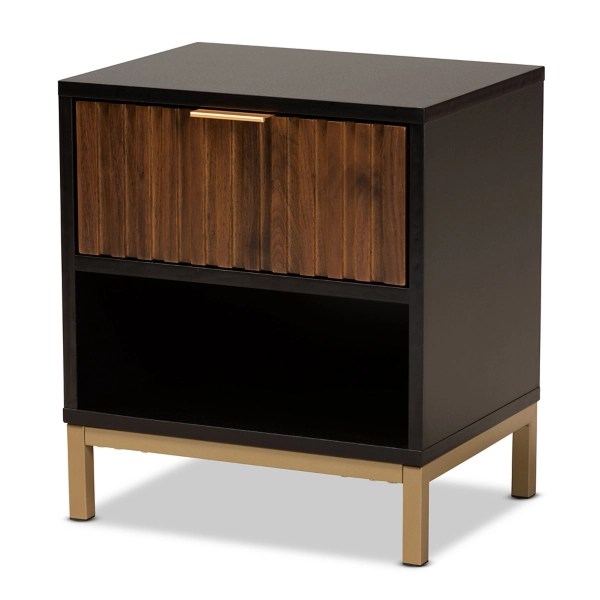 Black and Brown Single Drawer Nightstand Kirklands Home