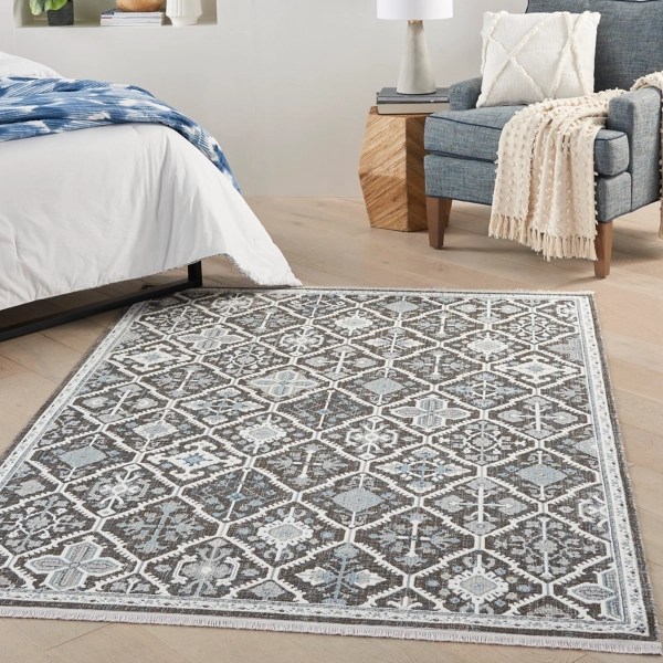 Charcoal Diamond Cross Area Rug, 5x7 Kirklands Home