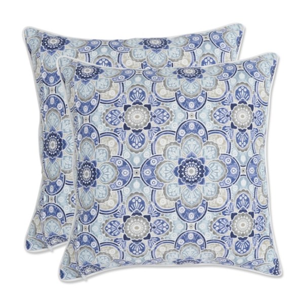 Blue Emilia Outdoor Throw Pillows, Set of 2 Kirklands Home