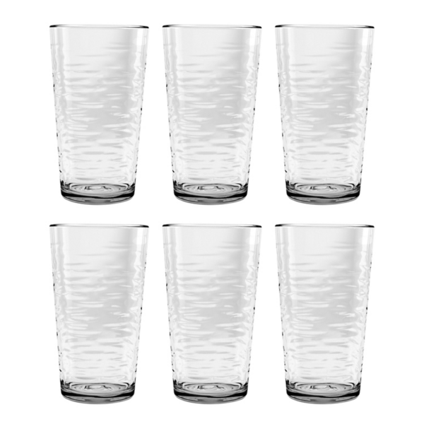 Clear Waved Acrylic Tumbler Glasses, Set of 6 Kirklands Home
