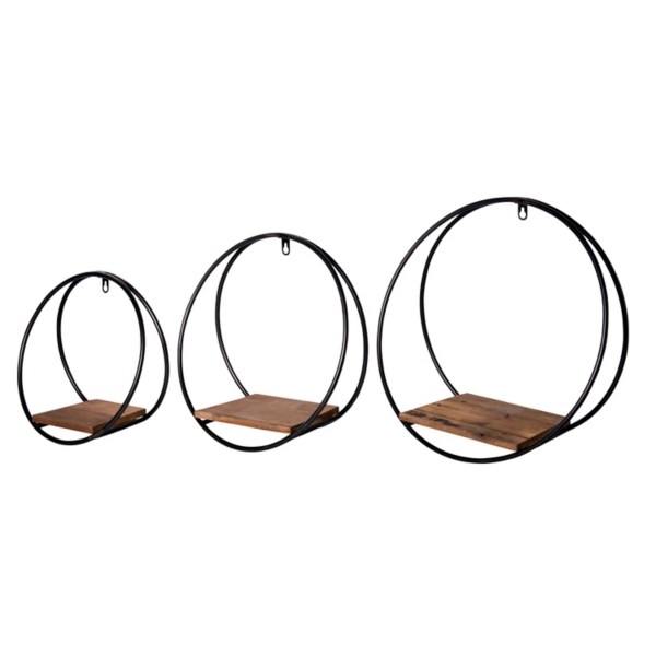 Round Metal Raised Frame Wall Shelves, Set of 3 Kirklands Home