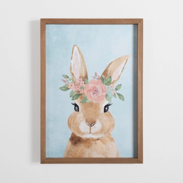 Floral Bunny Framed Art Print Kirklands Home