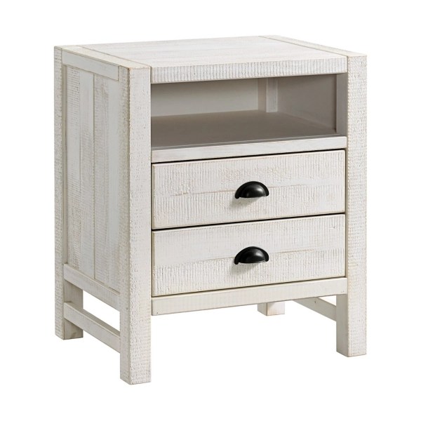 White Wood Open Shelf Nightstand Kirklands Home
