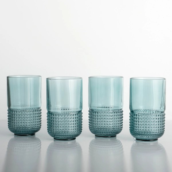 Blue Beaded Highball Glasses, Set of 4 Kirklands Home