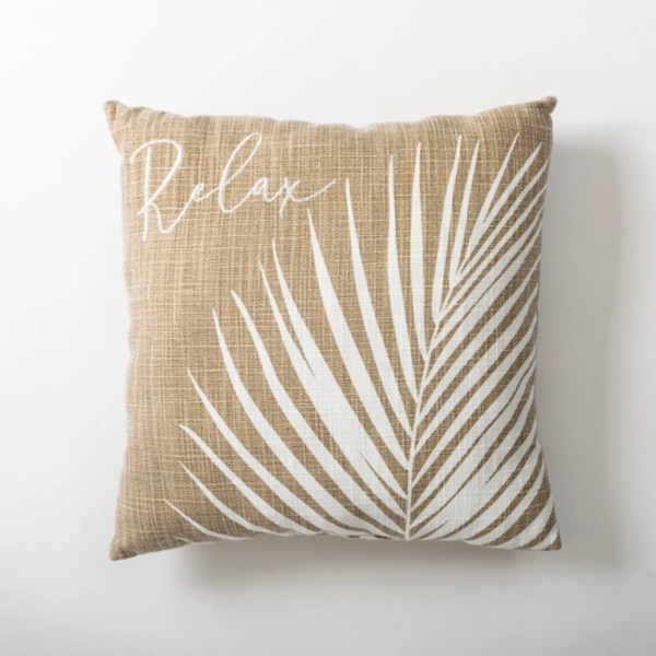 Beige Palm Relax Outdoor Throw Pillow Kirklands Home