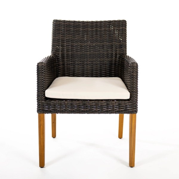 Black Wicker Cushioned Outdoor Dining Chair Kirklands Home