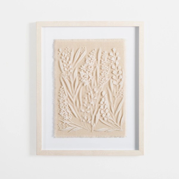 Floral on Glass and Natural Linen Framed Art Print Kirklands Home