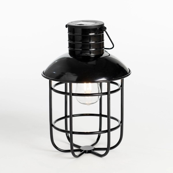 Black Hanging Cage Solar Powered Lantern Kirklands Home
