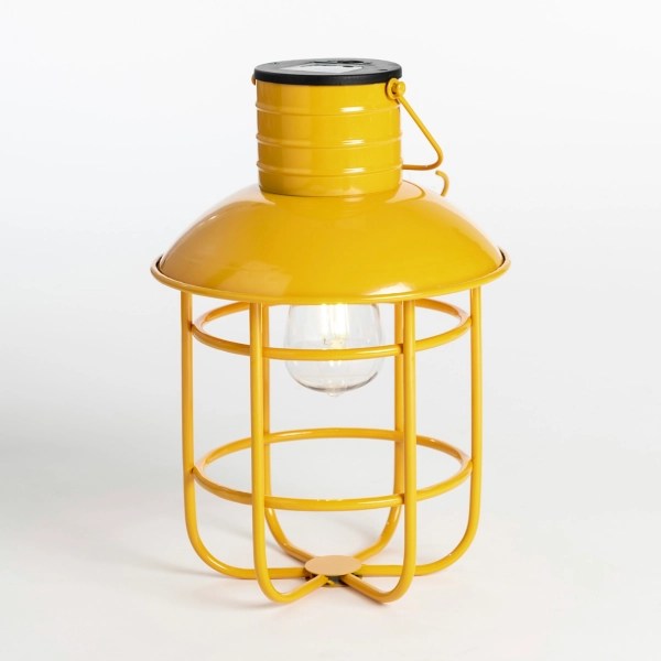 Yellow Hanging Cage Solar Powered Lantern Kirklands Home