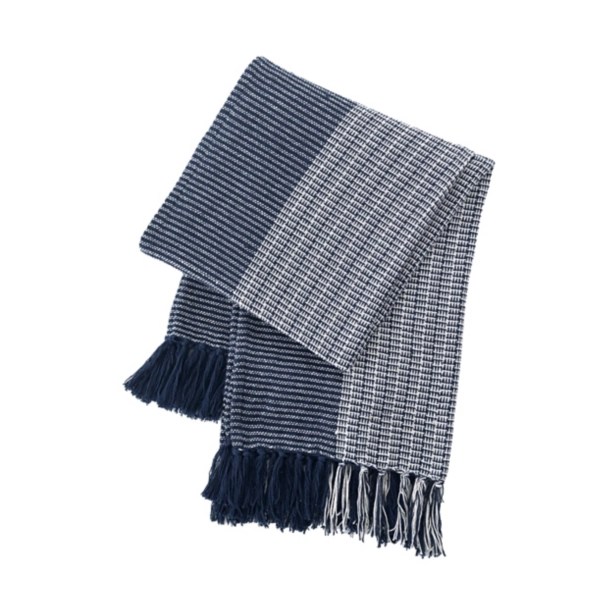 Blue Striped Color Block Cotton Throw Kirklands Home
