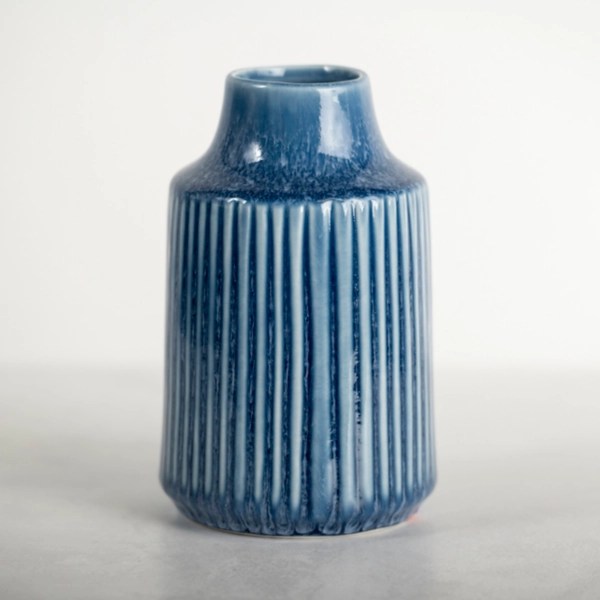 Blue Reactive Ribbed Vase, 7 in. Kirklands Home