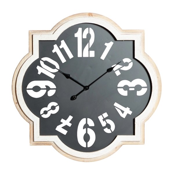 Black Metal Quatrefoil Farmhouse Wall Clock Kirklands Home