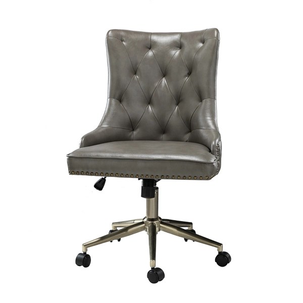 Gray Faux Leather Tufted Back Office Chair Kirklands Home