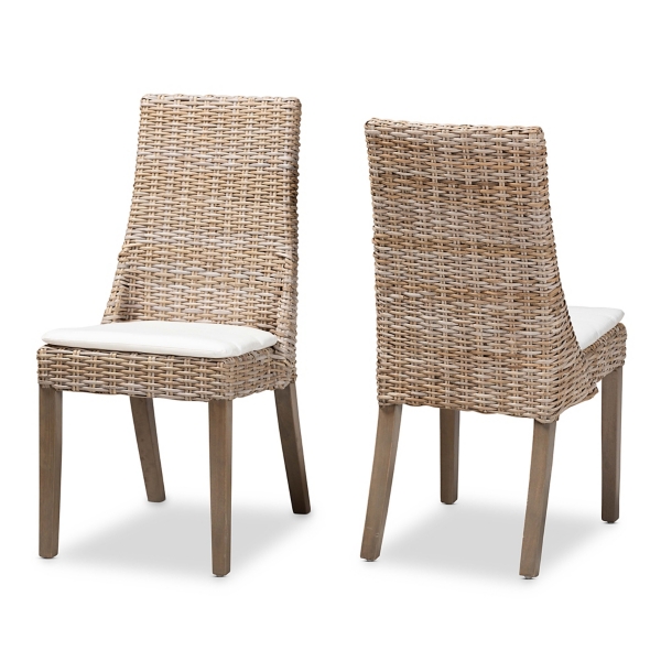 Natural Rattan High Back Dining Chairs, Set of 2 Kirklands Home
