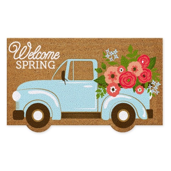 Hello Spring Flower Truck Coir Doormat Kirklands Home