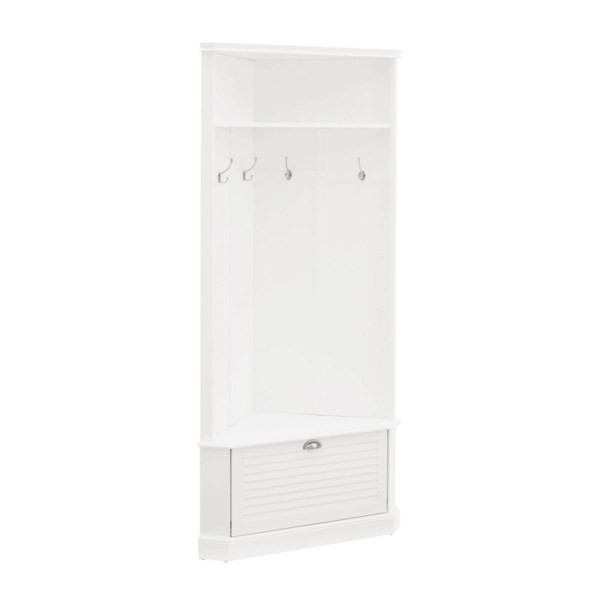 White Wood Drop Door Corner Hall Tree Kirklands Home