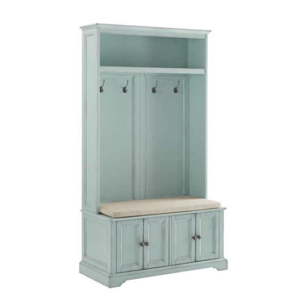 Blue Wood Hall Tree with Cushioned Bench Kirklands Home