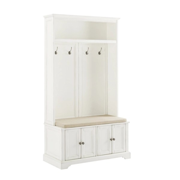 White Wood Hall Tree with Cushioned Bench Kirklands Home