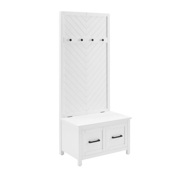 White Wood Herringbone Hall Tree Kirklands Home