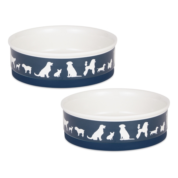 Navy Dogs 2pc. Ceramic Pet Bowl Set, 7 in. Kirklands Home
