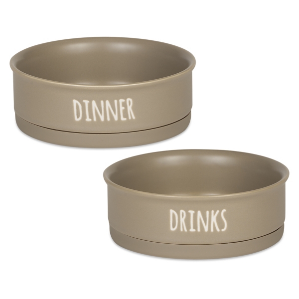 Stone Dinner & Drinks 2pc. Pet Bowl Set, 6 in. Kirklands Home