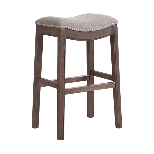 Gray Nailhead Trim Saddle Bar Stool Kirklands Home