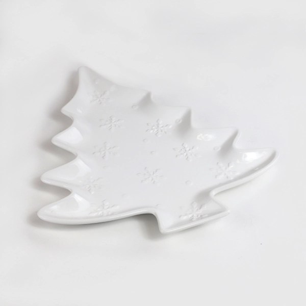 White Christmas Tree & Snowflakes Serving Platter Kirklands Home