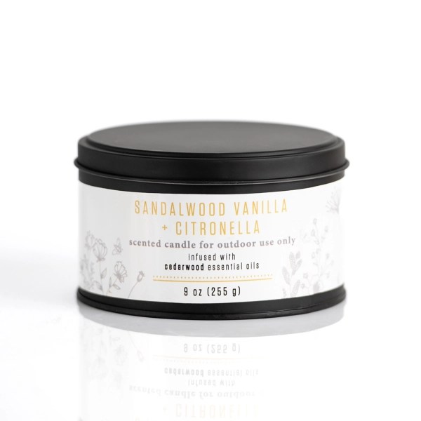 Sandalwood Vanilla Citronella Outdoor Tin Candle Kirklands Home