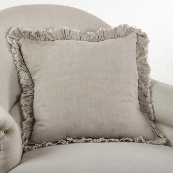 Rustic Beige Ruffled Edge Throw Pillow Kirklands Home
