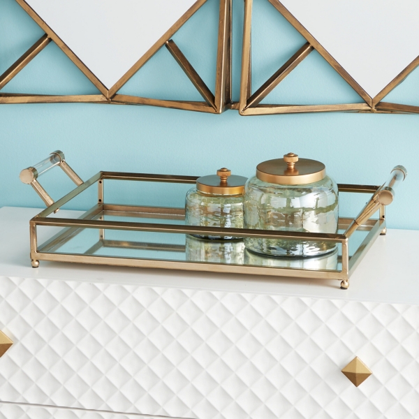Golden Glammed Mirror Decorative Tray Kirklands Home