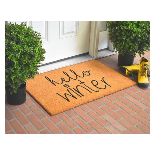 Outdoor Hello Winter Christmas Doormat Kirklands Home