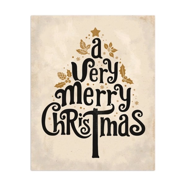 Black Very Merry Christmas Canvas Art Print Kirklands Home