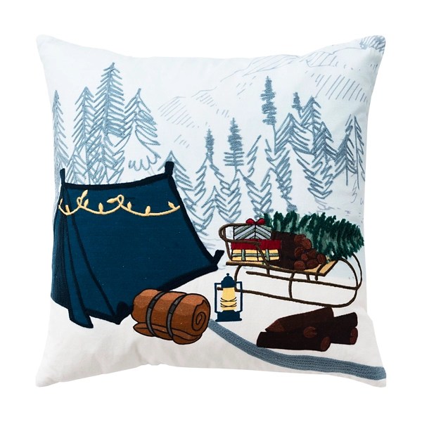 Holiday Campsite Embroidered Throw Pillow Kirklands Home