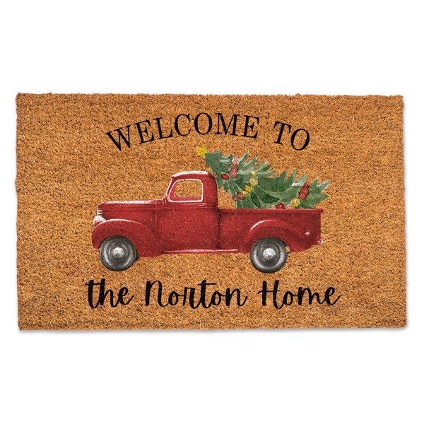 Personalized Christmas Truck Doormat Kirklands Home