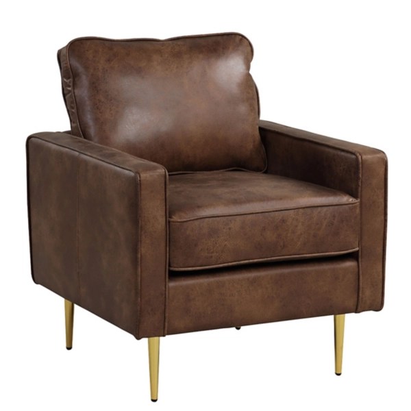 Bourbon Brown Faux Leather Accent Chair Kirklands Home